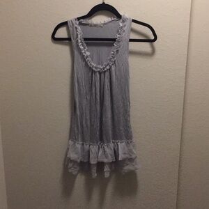Gorgeous Grey Ruffle Accent Tank Size M